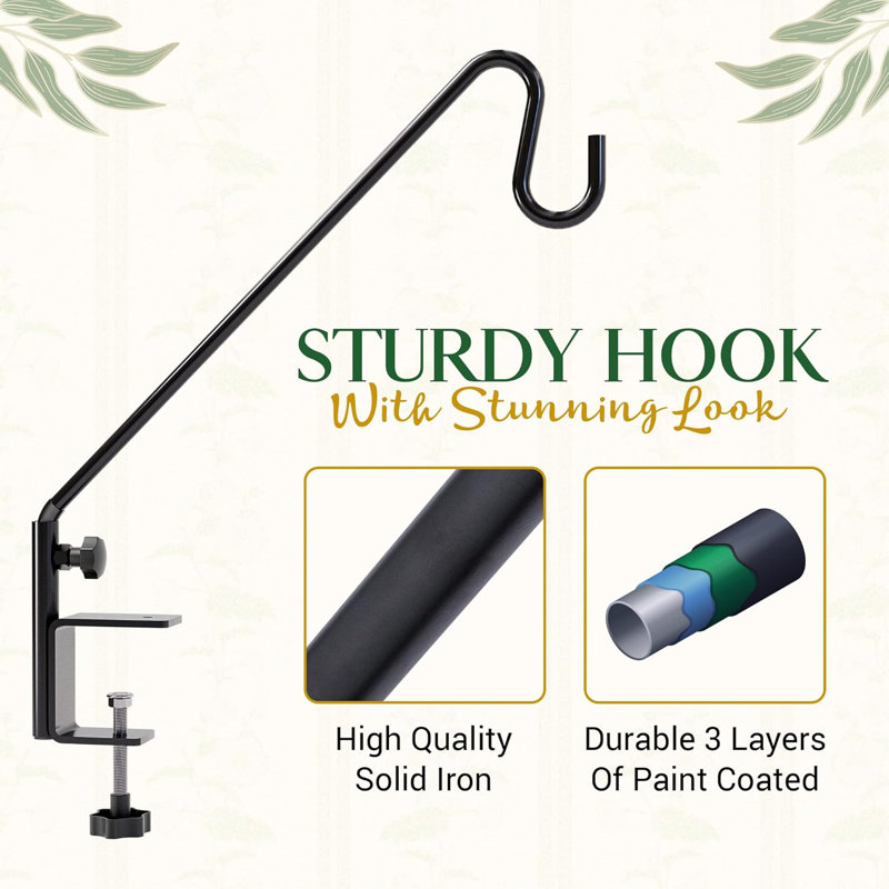 Railing hook 18in - Black - 2pcs