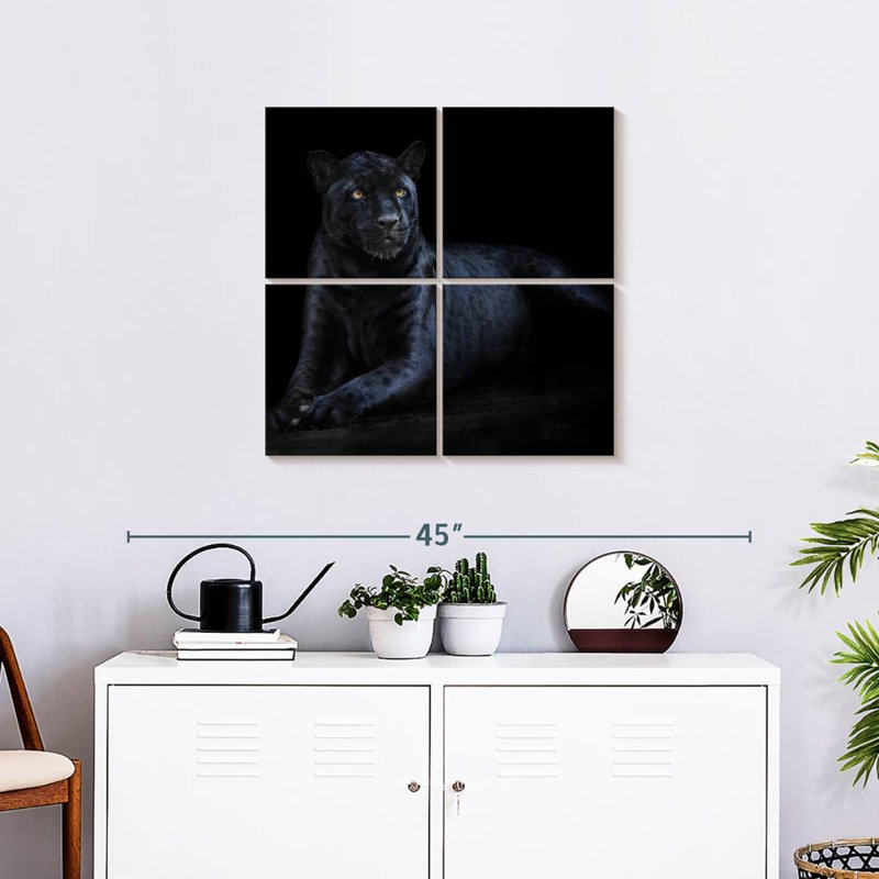 Brampt Black Jaguar, 26" H x 26" W