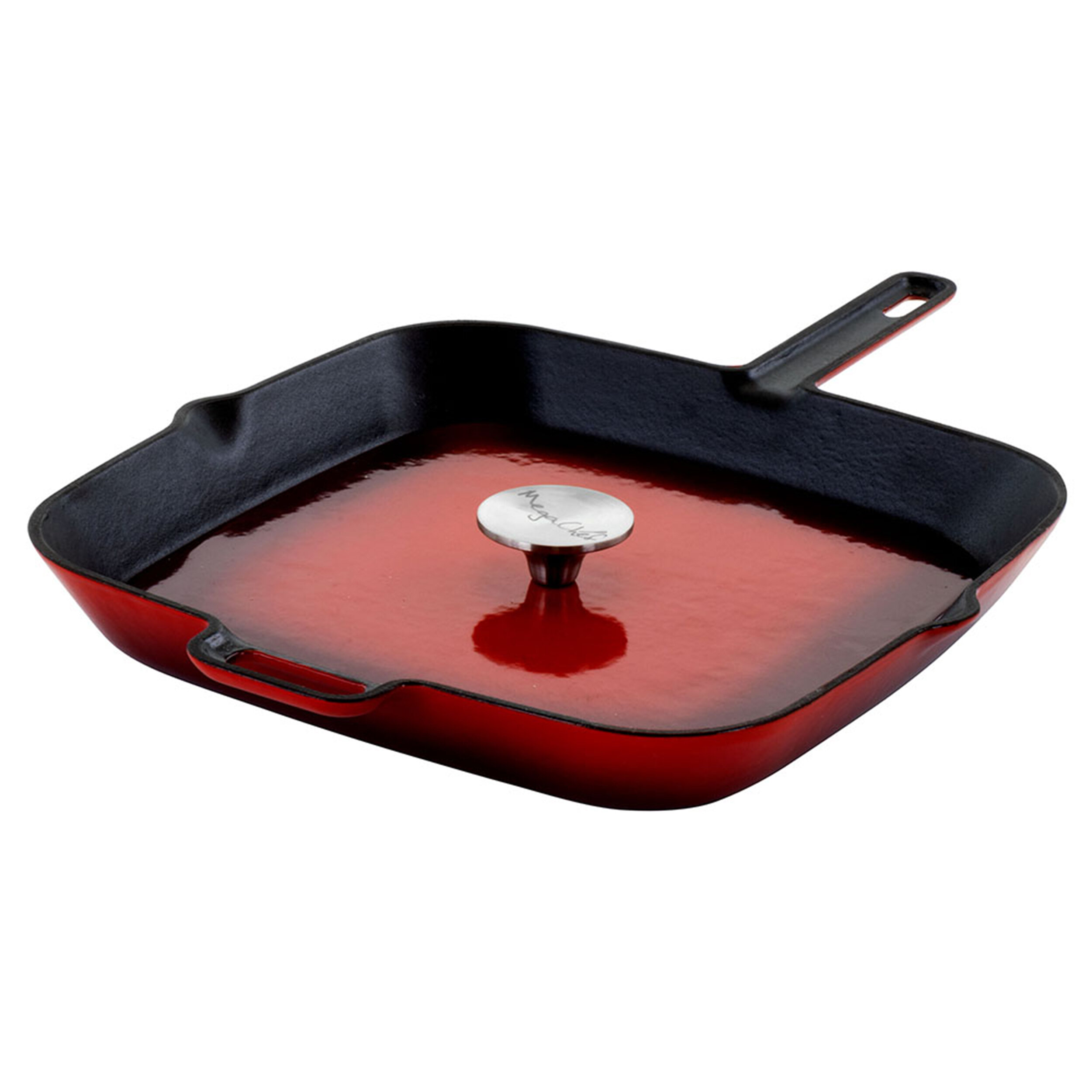 Tramontina Enameled Cast-Iron Grill Pan with Press 11 in