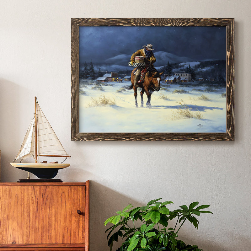 Bringing Christmas Home, peinture sur toile encadrée, Noyer, H 14 po x l 20 po x P 1,5 po