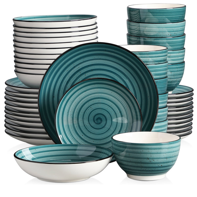 Bonbon 48 Piece Dinnerware Set, Service for 12 , Green