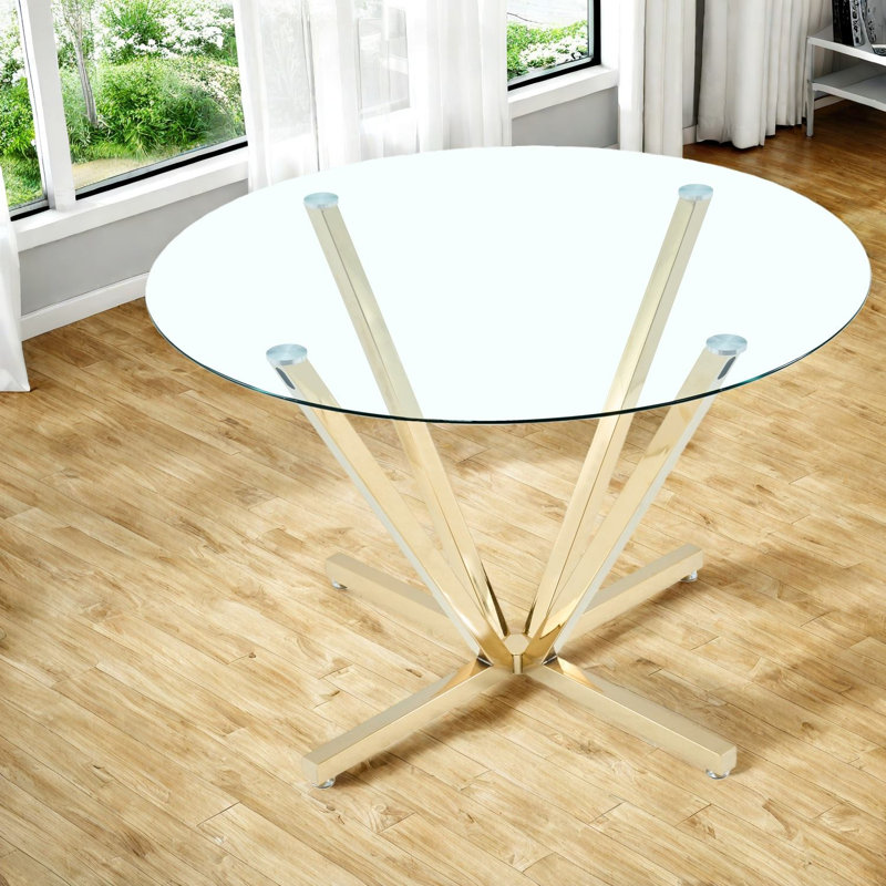 Tables de salle à manger peu encombrantes (table seulement, sans chaises, avec plateau et pieds), cuisine moderne en verre trempé 45,27 po