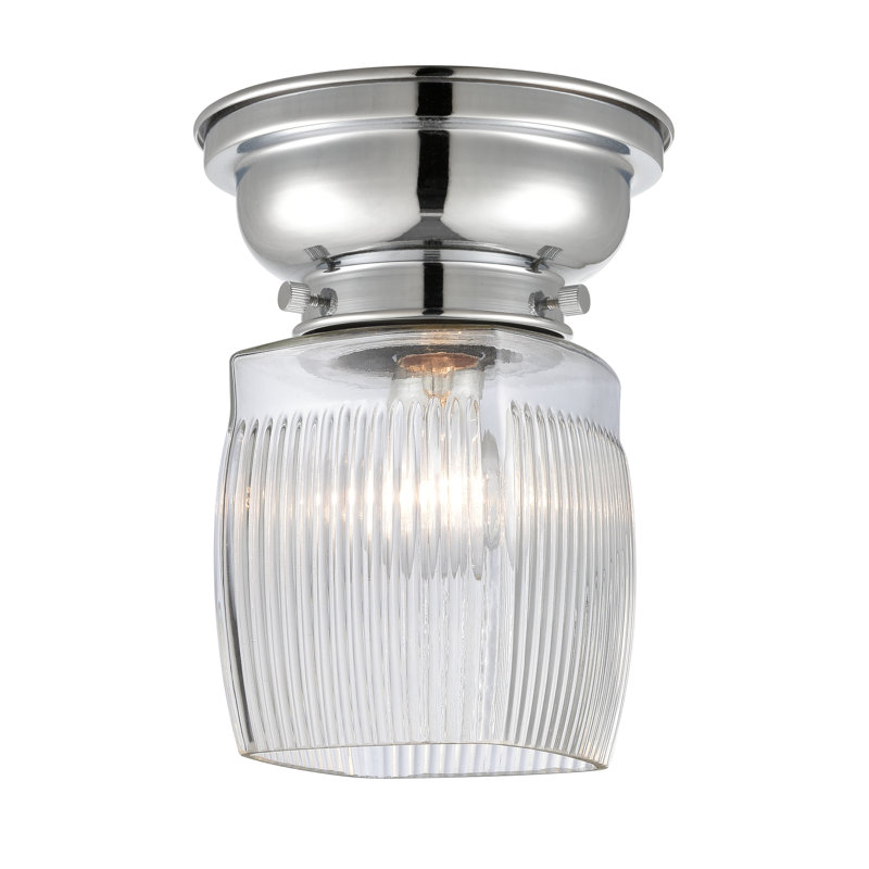 Mireya Glass Flush Mount, No Bulb Included, Polished Chrome