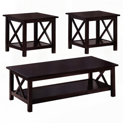 3-Piece Occasional Table Set Dark Merlot