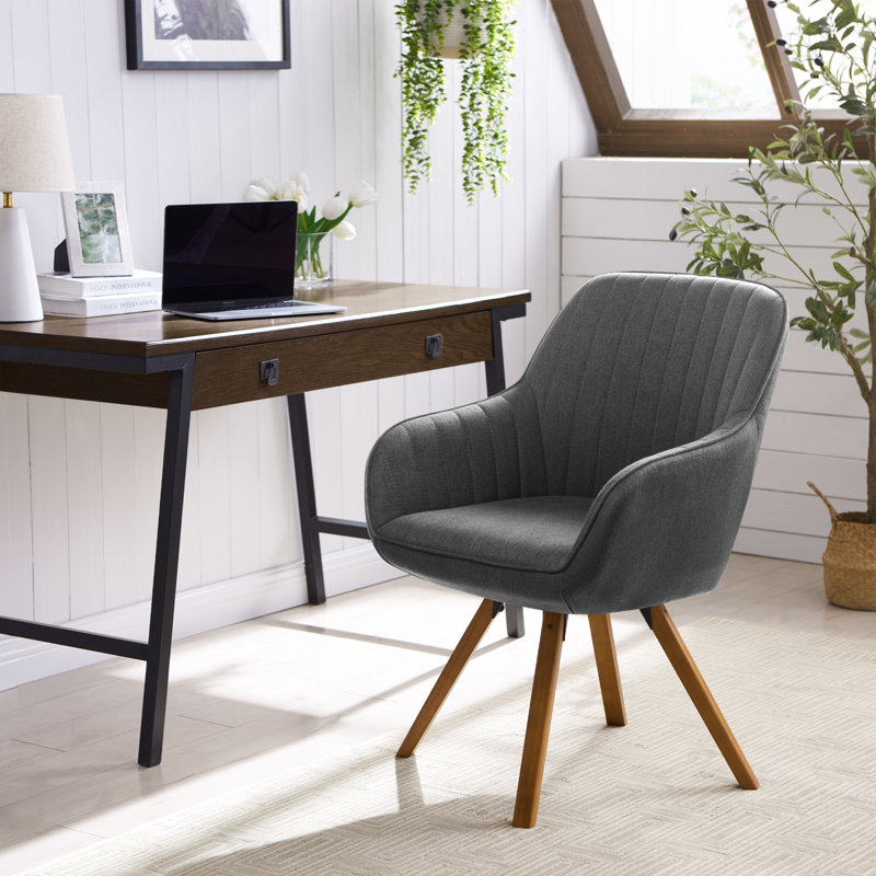 Fauteuil pivotant l 22,45 po Bryten, Suède gris, Brun