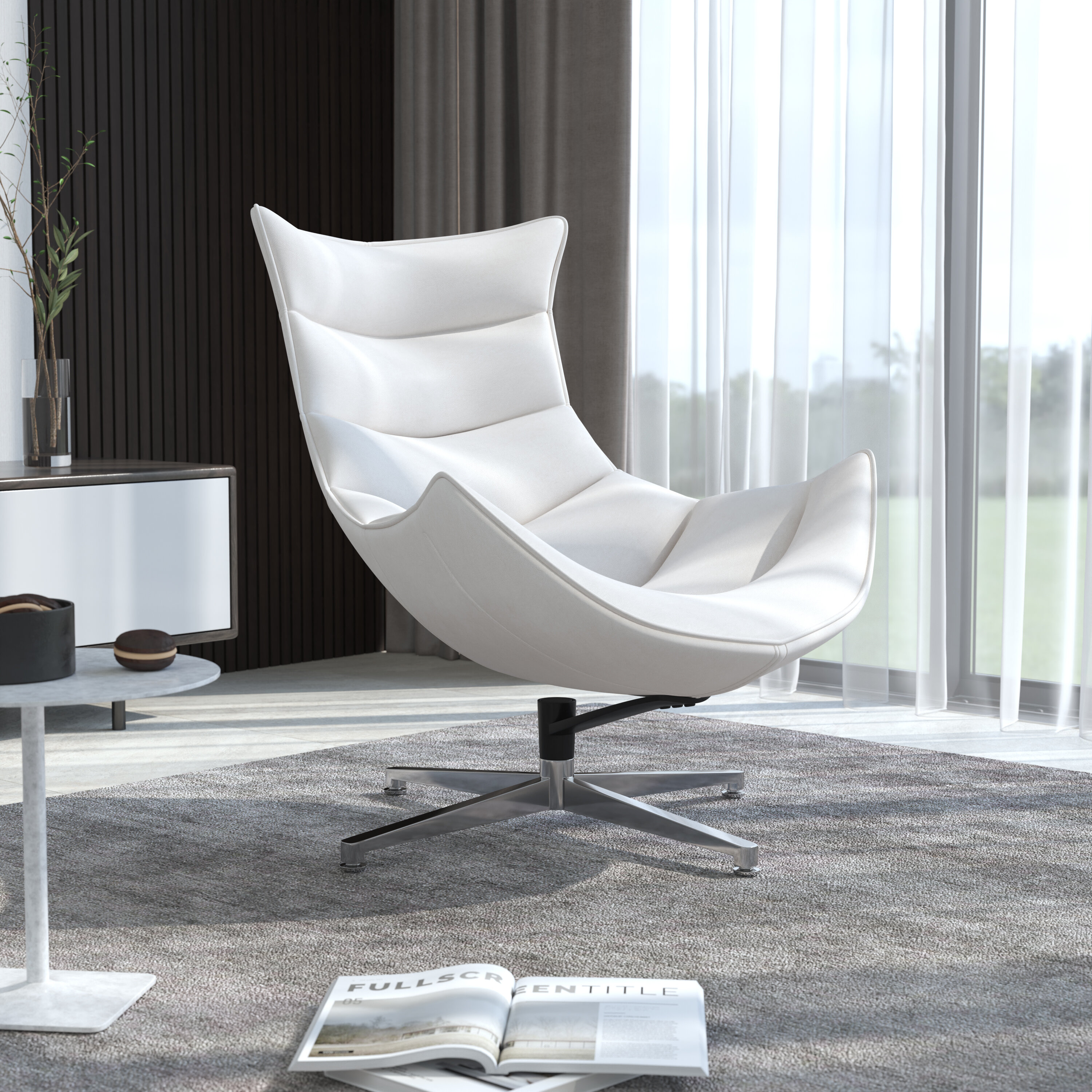 Wyndham Home Office Swivel Cocoon Chair - Living Room Accent Chair
