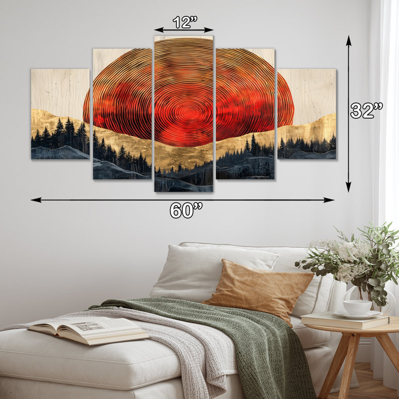 Crigler - forêt, art mural - décoration murale traditionnelle, H 32 po x l 60 po, 5