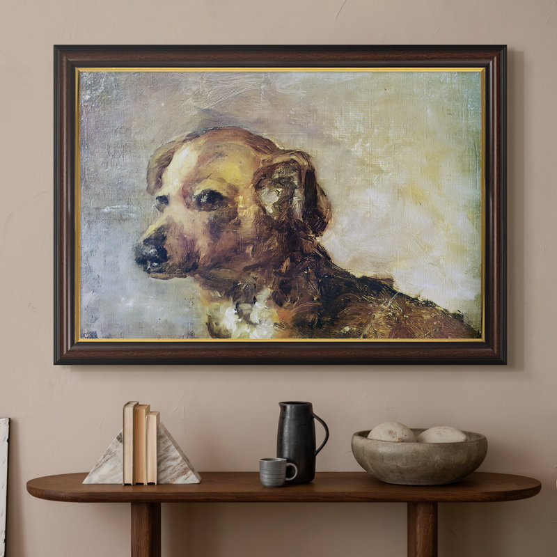 Cliper, the Artist's Dog, 1895 - Pablo Picasso - Toile encadrée sur mesure, 16x22 INNER SIZE, Toile avec cadre, Noyer doré