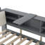Lit plateforme en bois avec lit gigogne, tablettes et tête de lit avec rangement-865879673-865879668