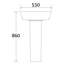  Ceramic Rectangular Full Pedestal Basin