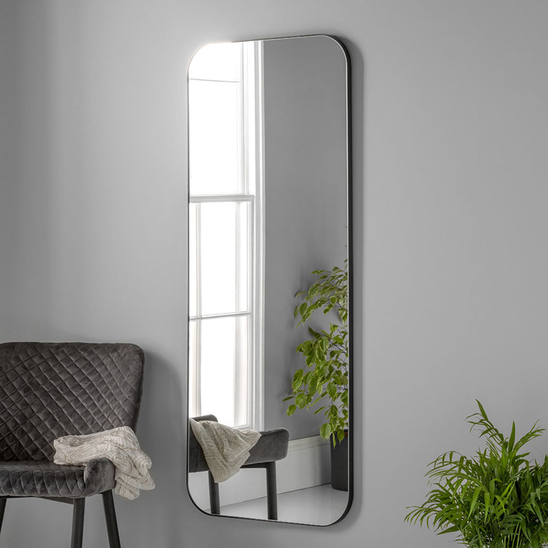 Full Length Scandi Curved Mirror, Black