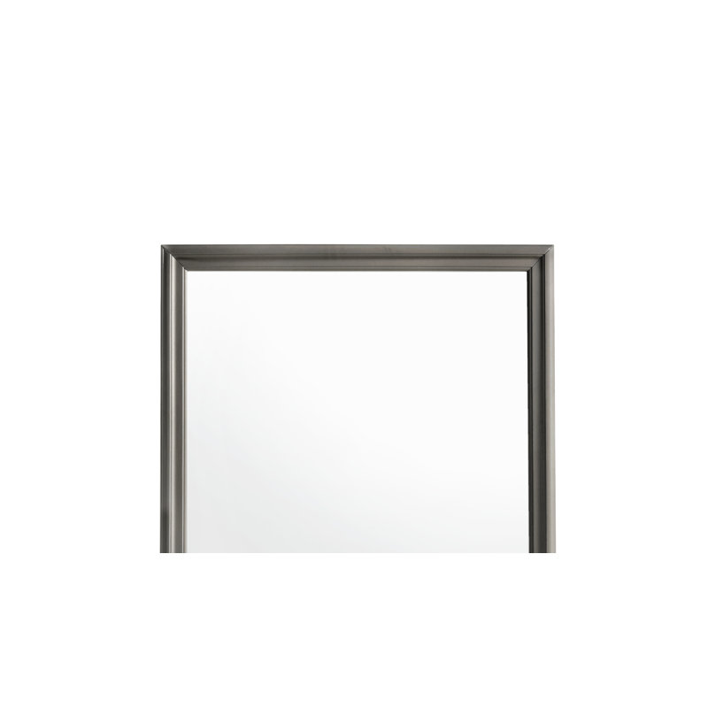 Miroir plat en bois Mylhana, Gris
