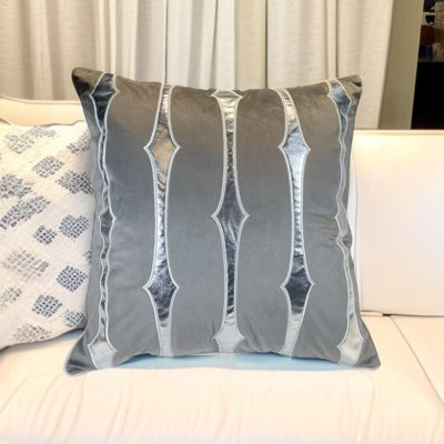 Embroidered Velvet Reversible Pillow Cover