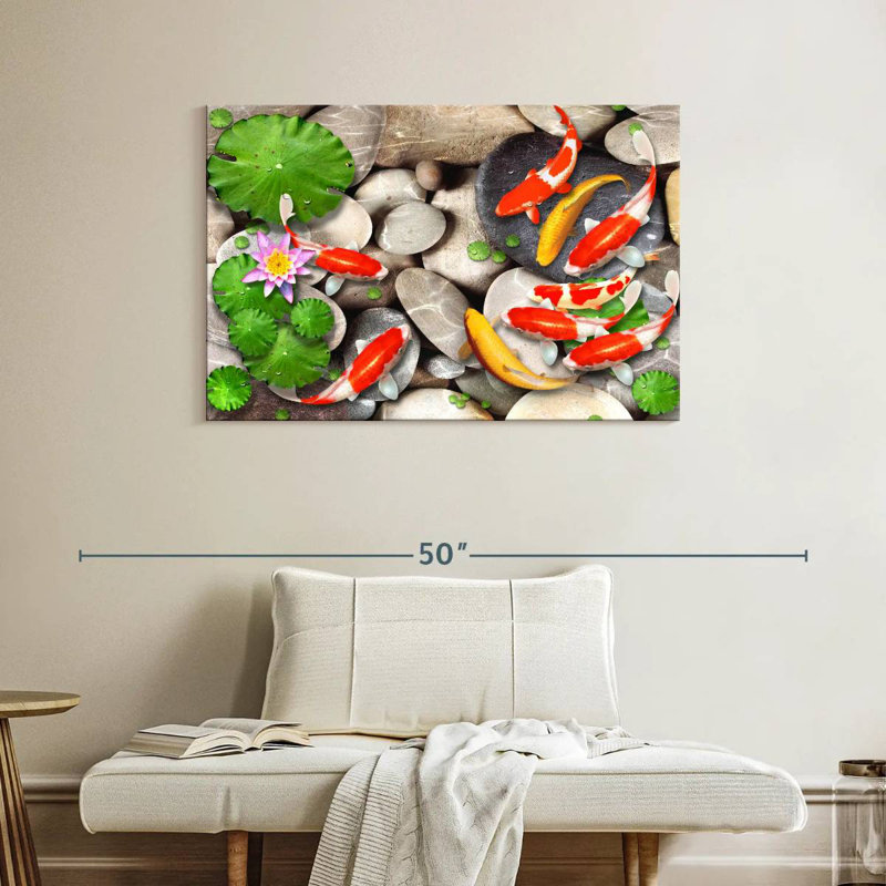 Pond With Koi, 26" H x 39" W