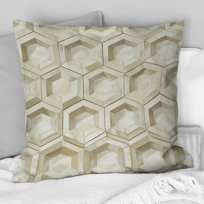 Coussin décoratif moderne beige et gris