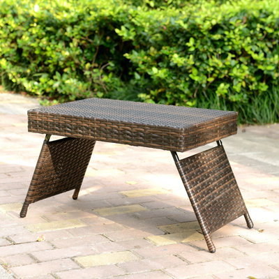 Rectangular Wicker/Rattan Outdoor Folding Coffee Table