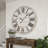 Renata Round Oversized Shiplap Farmhouse Wall Clock-519095137
