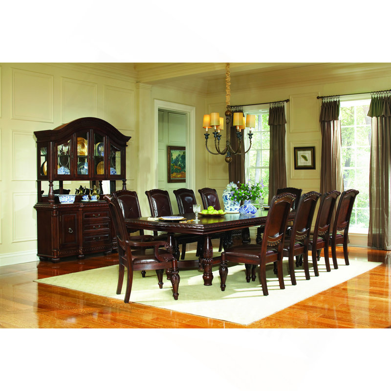 Antoinette - Ped Table With Leaf - Dark Brown