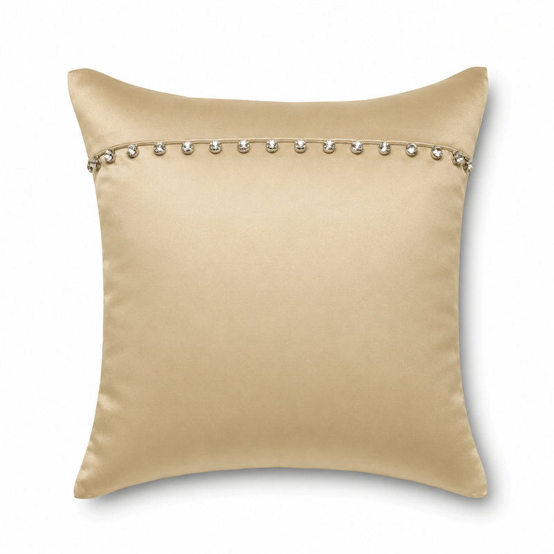 Charmeuse Silk Square Pillow Cover & Insert, Pumice