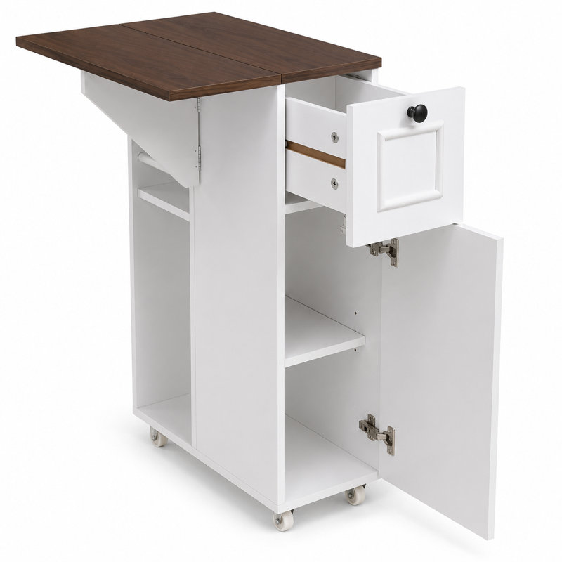 Petite armoire de rangement étroite avec roulettes et couvercle rabattable