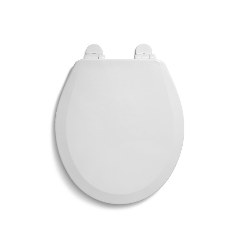 Round Toilet Seat and Lid, White, Standard