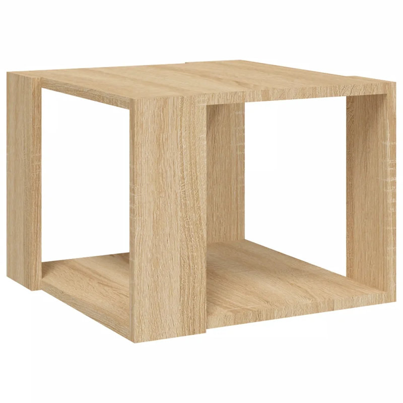 Table basse avec étagère en bois manufacturé avec rangement, Chêne