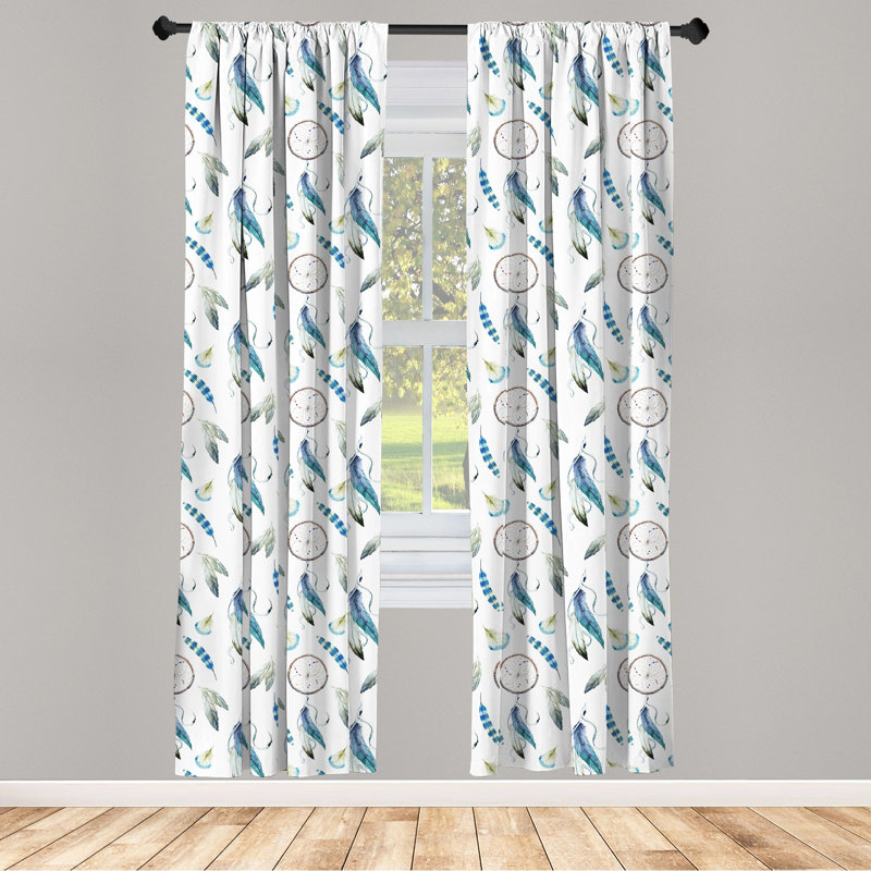 Tribal Semi-Sheer Rod Pocket Curtain Panels, 28" x 95"