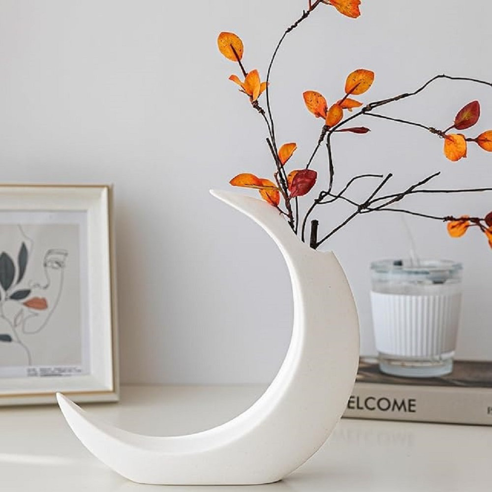 Vase Omega White 26cm x 29cm - Floral Interiors