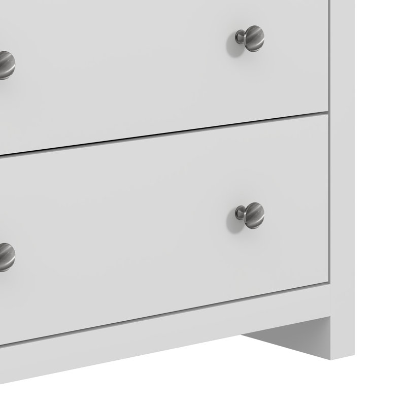 Commode 5 tiroirs Tevrat, Blanc mat