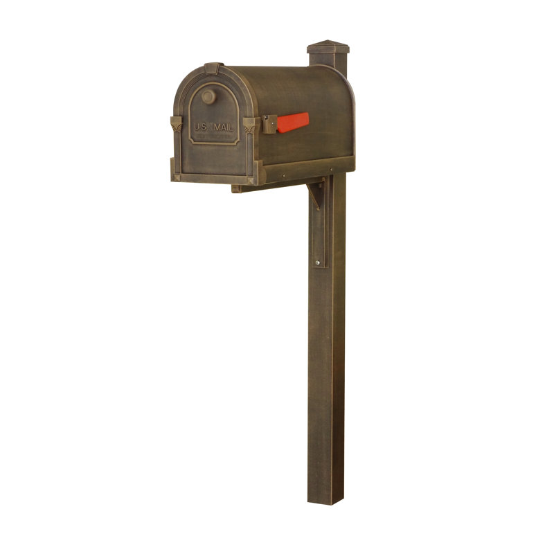 Aluminum Post Mounted Mailbox with Magnetic Closure