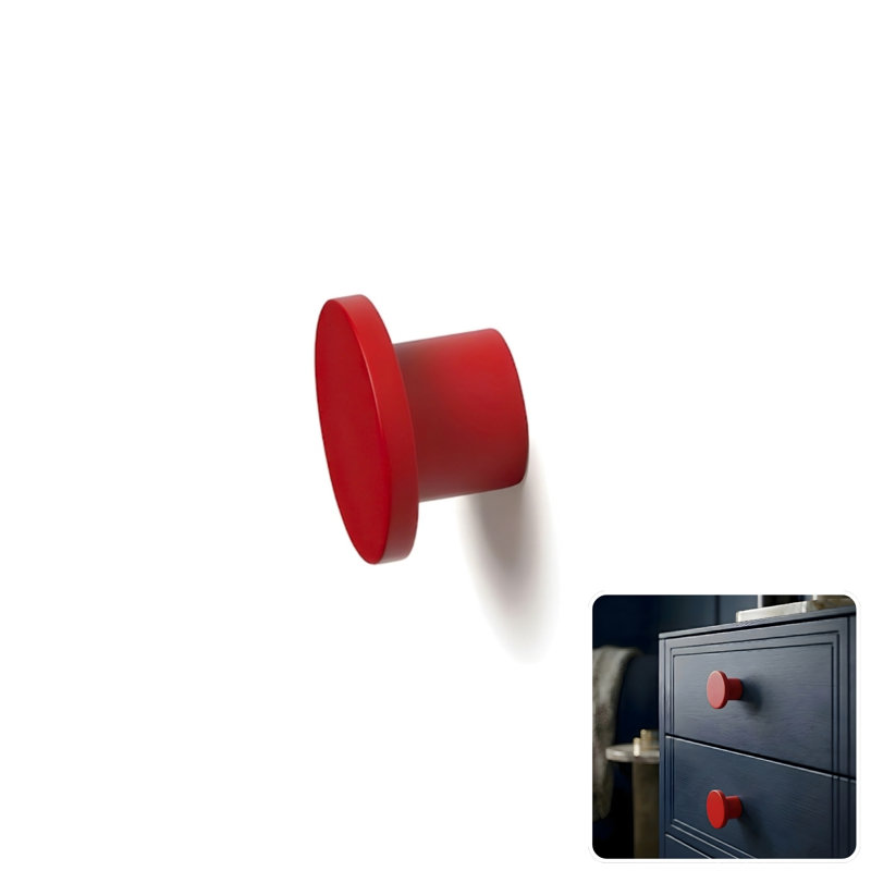 1" Diameter Circle Knob, Rose (Red)