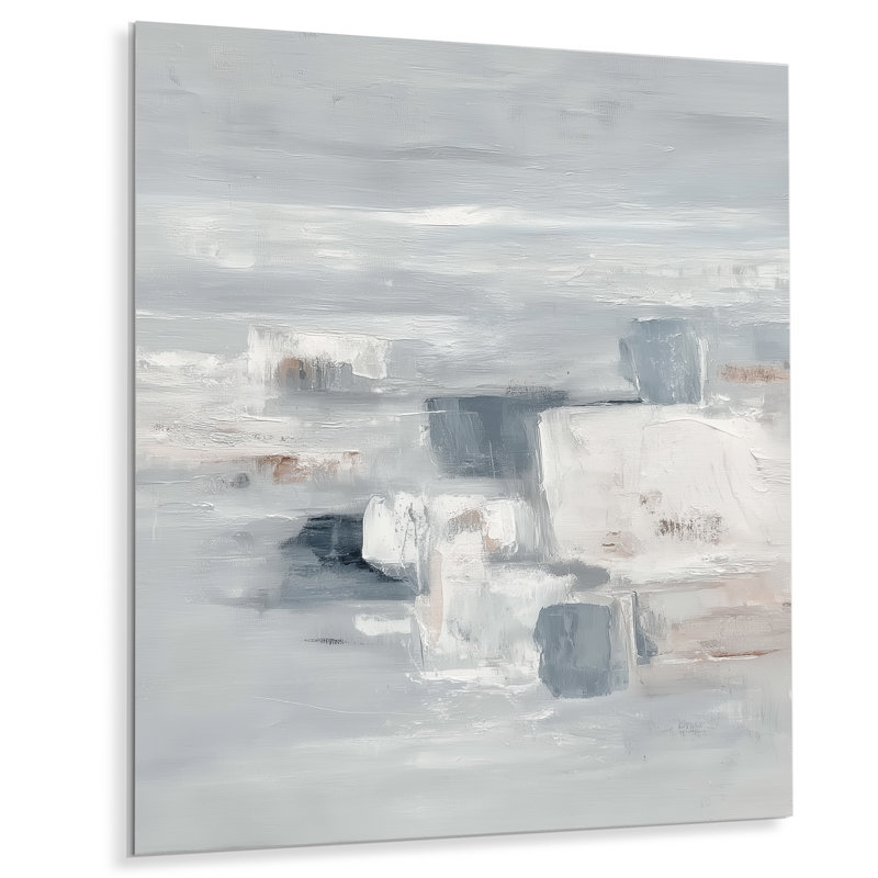 «Gray Minimalisme Simple Shapes - Abstract Shapes», art mural en métal, impression moderne sur métal, L 30 po x H 40 po