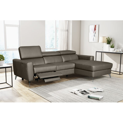 Amorian Leather Reclining Corner Sofa