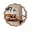 Miroir mural rond ondulé, grand miroir décoratif circulaire encadré en bois pour décor de maison de campagne moderne