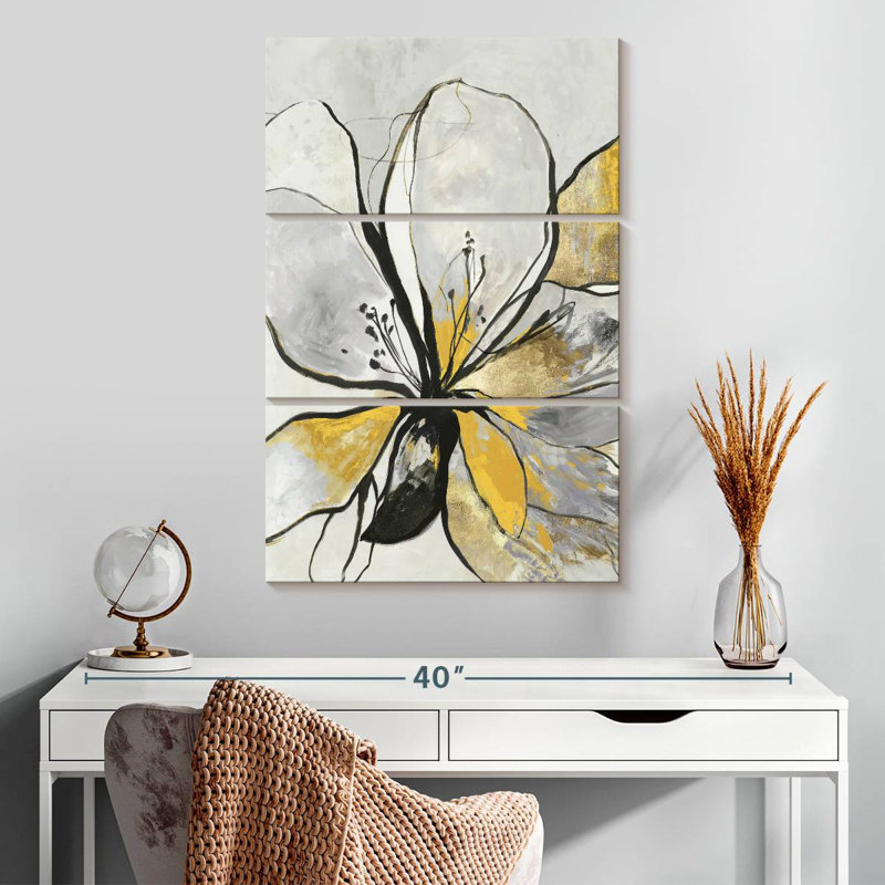 Harnek Outline Floral II, version jaune, H 32 po x l 20 po