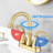 2 Bathroom Sink Faucet With Pop-Up Drain In Brushed Gold - Aerated Flow For Optimal Cleaning, High Spout, 360 Degree Swivel Nozzle, Zinc Alloy Golden 2 Handles Drain, Streamlined Water Utilization,