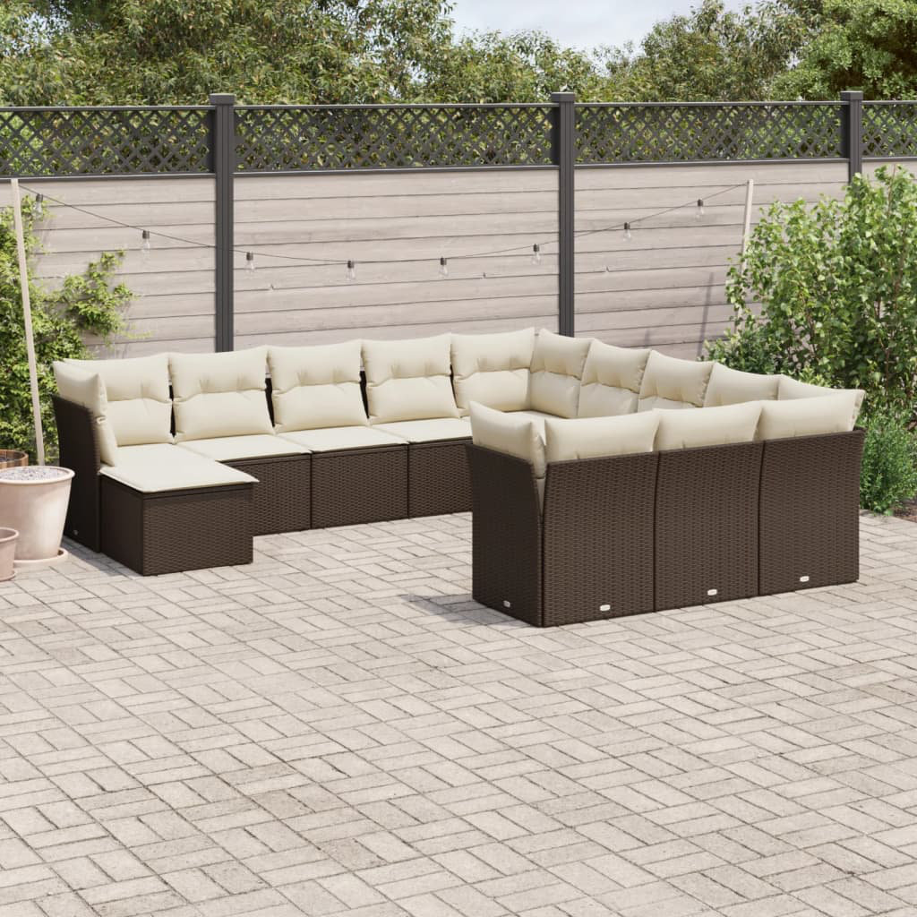 Vidaxl 12-Tlg. Garten-Sofagarnitur aus Polyrattan mit Kissen