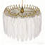 Luminaire suspendu luxueux en forme de plume dorée, hauteur réglable avec ampoule E26 incluse