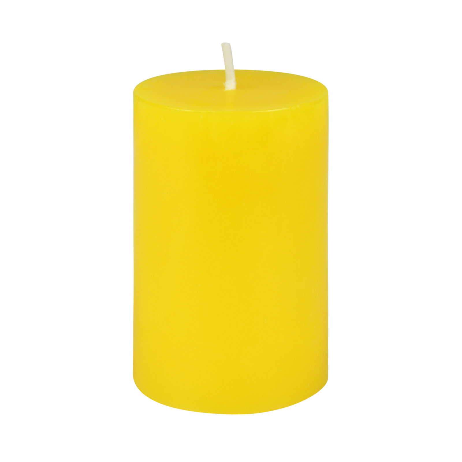 Oliva Unscented Pillar Candle, 1, 3" H x 2" W x 2" D, Yellow