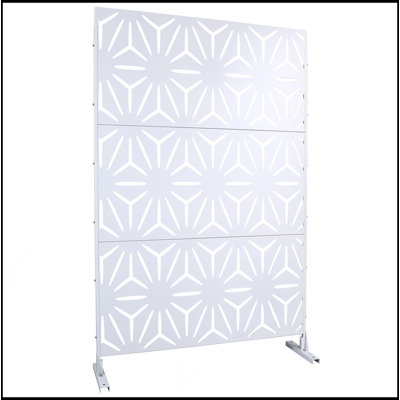 Écran d'intimité extérieur et intérieur en métal H 76 po x l 48 po, écran d'intimité décoratif autoportant pour terrasse de balcon sur terrasse, panneaux de clôture d'intimité pour jardin extérieur PS104 BRUN