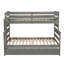 Lit superposé simple au-dessus d'un lit double en bois avec lit gigogne, structure en pin massif, rails de sécurité, conception peu encombrante-1724387061