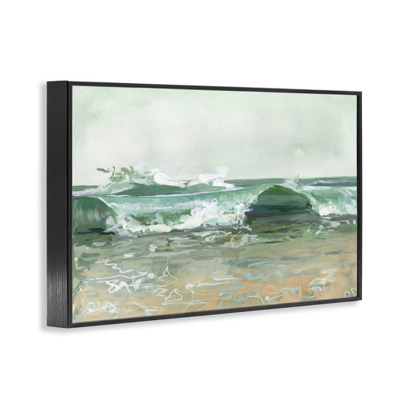 «Breaking Waves Seascape», estampe numérique, conception de Brook Page, H 16 po x l 24 po, Giclée encadrée noir minuit