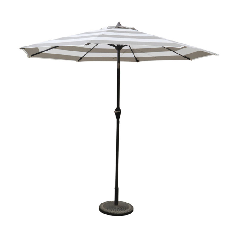 Parasol de marché 9 pi Jarka, Brun clair / blanc