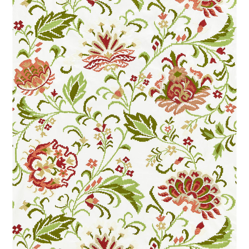 Tissu brodé delphine La Boheme, Fleur de Chine