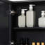 Armoire à pharmacie murale, miroir de salle de bain avec portes doubles et tablettes de rangement