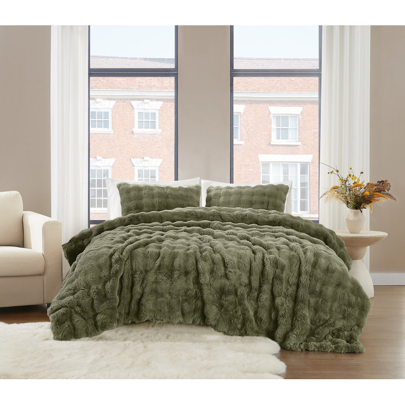 Ensemble d'édredon Brooklyn, Édredon très grand + 2 taies décoratives, Vert