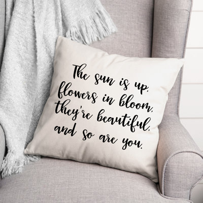 Black And White Typography Collection Square Pillow Cover & Insert