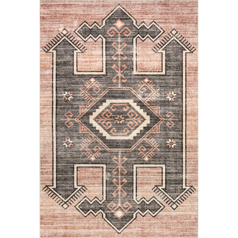 Marylene Geometric Machine Washable Area Rug, Rectangle 9'6" x 13'6"