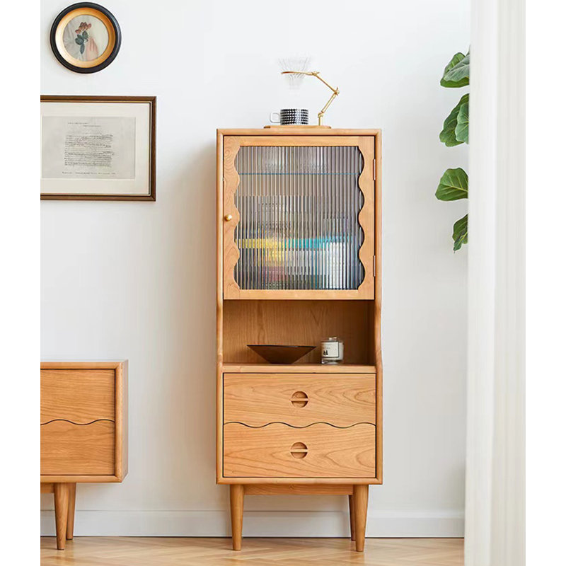 Buffet décoratif moderne minimaliste en bois de cerisier