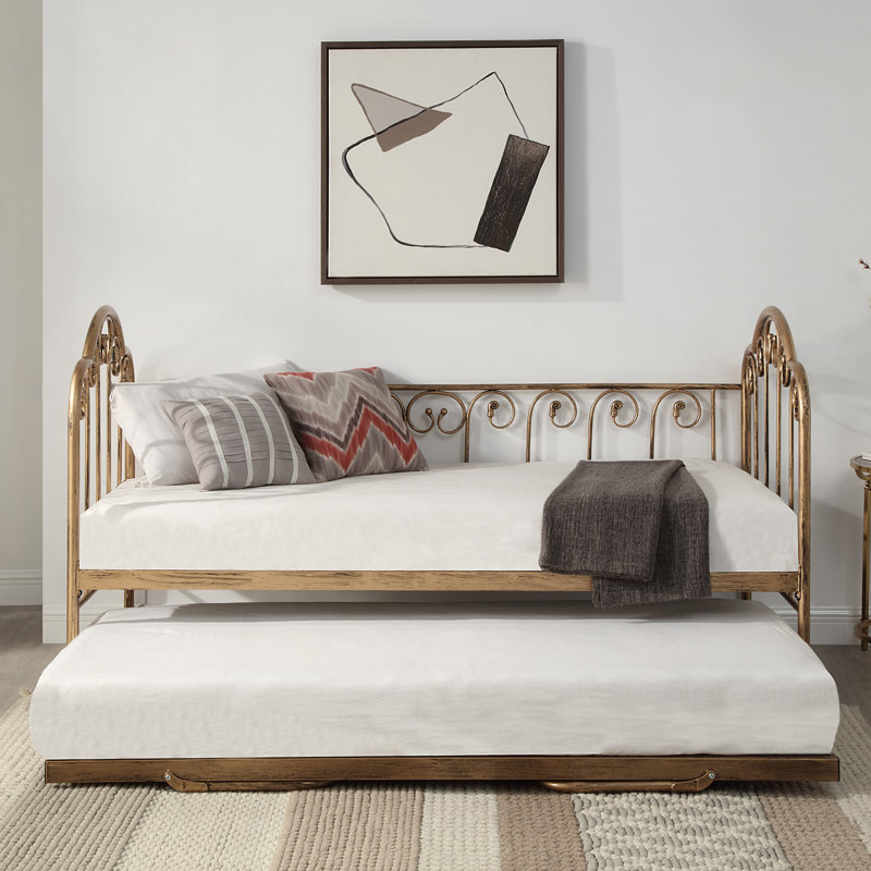 Fredric Metal with Trundle, Gold